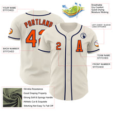 Load image into Gallery viewer, Custom Cream Orange-Navy Authentic Baseball Jersey