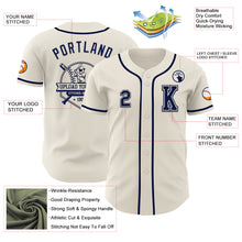 Load image into Gallery viewer, Custom Cream Navy Authentic Baseball Jersey