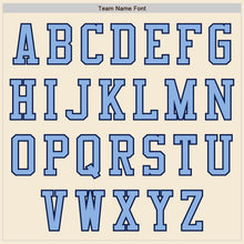 Load image into Gallery viewer, Custom Cream Light Blue-Navy Authentic Baseball Jersey