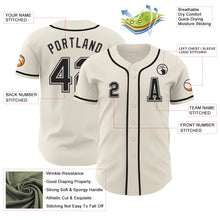 Load image into Gallery viewer, Custom Cream Black Authentic Baseball Jersey