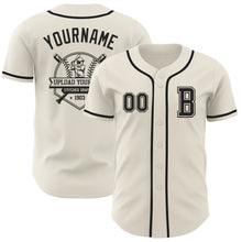 Load image into Gallery viewer, Custom Cream Black Authentic Baseball Jersey