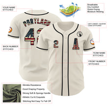 Load image into Gallery viewer, Custom Cream Vintage USA Flag-Black Authentic Baseball Jersey