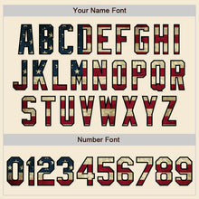 Load image into Gallery viewer, Custom Cream Vintage USA Flag-Black Authentic Baseball Jersey