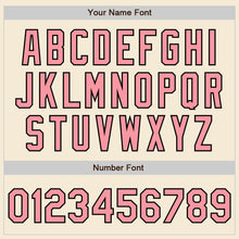 Load image into Gallery viewer, Custom Cream Medium Pink-Black Authentic Baseball Jersey