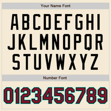 Load image into Gallery viewer, Custom Cream Crimson Black-Aqua Authentic Baseball Jersey