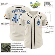 Load image into Gallery viewer, Custom Cream Light Blue-Black Authentic Baseball Jersey