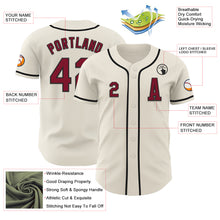 Load image into Gallery viewer, Custom Cream Crimson-Black Authentic Baseball Jersey
