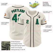 Load image into Gallery viewer, Custom Cream Kelly Green-Black Authentic Baseball Jersey