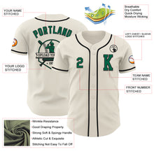 Load image into Gallery viewer, Custom Cream Kelly Green-Black Authentic Baseball Jersey