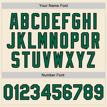 Load image into Gallery viewer, Custom Cream Kelly Green-Black Authentic Baseball Jersey