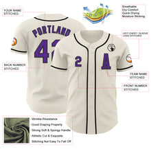 Load image into Gallery viewer, Custom Cream Purple-Black Authentic Baseball Jersey