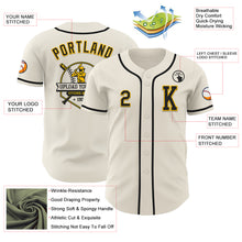 Load image into Gallery viewer, Custom Cream Black-Gold Authentic Baseball Jersey