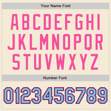 Load image into Gallery viewer, Custom Cream Light Blue Black-Pink Authentic Baseball Jersey