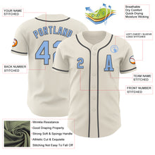 Load image into Gallery viewer, Custom Cream Light Blue-Steel Gray Authentic Baseball Jersey