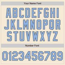 Load image into Gallery viewer, Custom Cream Light Blue-Steel Gray Authentic Baseball Jersey