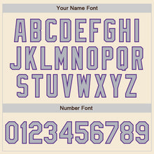 Load image into Gallery viewer, Custom Cream Gray-Purple Authentic Baseball Jersey