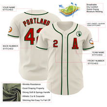 Load image into Gallery viewer, Custom Cream Red-Green Authentic Baseball Jersey
