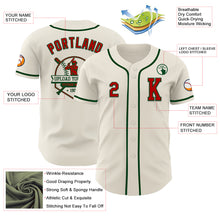 Load image into Gallery viewer, Custom Cream Red-Green Authentic Baseball Jersey