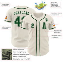 Load image into Gallery viewer, Custom Cream Green Authentic Baseball Jersey