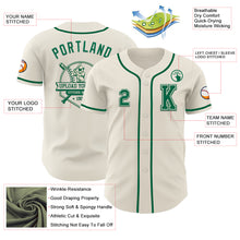Load image into Gallery viewer, Custom Cream Kelly Green Authentic Baseball Jersey