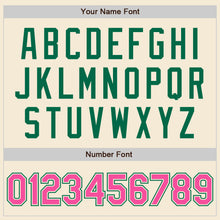 Load image into Gallery viewer, Custom Cream Pink-Kelly Green Authentic Baseball Jersey