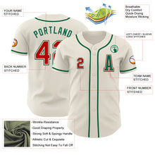 Load image into Gallery viewer, Custom Cream Red-Kelly Green Authentic Baseball Jersey