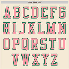 Load image into Gallery viewer, Custom Cream Medium Pink-Kelly Green Authentic Baseball Jersey