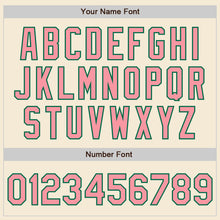 Load image into Gallery viewer, Custom Cream Medium Pink-Kelly Green Authentic Baseball Jersey