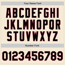 Load image into Gallery viewer, Custom Cream Black-Crimson Authentic Baseball Jersey