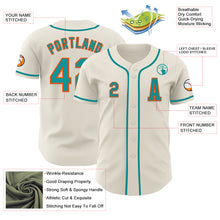 Load image into Gallery viewer, Custom Cream Teal-Orange Authentic Baseball Jersey