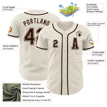 Load image into Gallery viewer, Custom Cream Brown Authentic Baseball Jersey