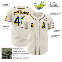 Load image into Gallery viewer, Custom Cream Navy-Gold Authentic Baseball Jersey