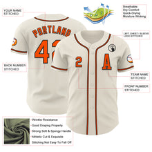 Load image into Gallery viewer, Custom Cream Orange=Black Authentic Baseball Jersey