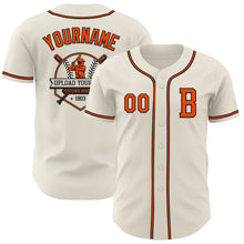 Load image into Gallery viewer, Custom Cream Orange=Black Authentic Baseball Jersey