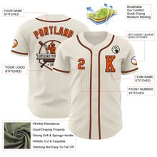 Load image into Gallery viewer, Custom Cream Orange=Black Authentic Baseball Jersey