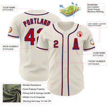 Load image into Gallery viewer, Custom Cream Red=Royal Authentic Baseball Jersey