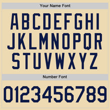 Load image into Gallery viewer, Custom Cream Navy Authentic Throwback Basketball Jersey