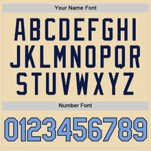 Load image into Gallery viewer, Custom Cream Light Blue-Navy Authentic Throwback Basketball Jersey