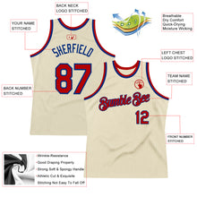 Load image into Gallery viewer, Custom Cream Red-Royal Authentic Throwback Basketball Jersey
