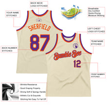 Load image into Gallery viewer, Custom Cream Purple-Orange Authentic Throwback Basketball Jersey