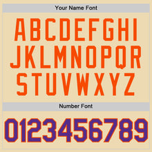 Load image into Gallery viewer, Custom Cream Purple-Orange Authentic Throwback Basketball Jersey