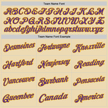 Load image into Gallery viewer, Custom Cream Purple-Gold Authentic Throwback Basketball Jersey