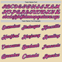 Load image into Gallery viewer, Custom Cream Light Blue Black-Pink Authentic Throwback Basketball Jersey