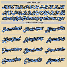 Load image into Gallery viewer, Custom Cream Light Blue Black-White Authentic Throwback Basketball Jersey