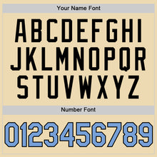 Load image into Gallery viewer, Custom Cream Light Blue Black-White Authentic Throwback Basketball Jersey