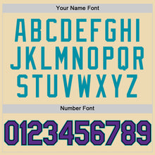 Load image into Gallery viewer, Custom Cream Purple Black-Teal Authentic Throwback Basketball Jersey