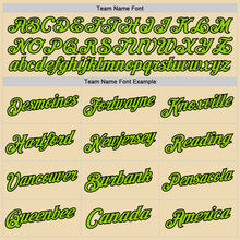 Load image into Gallery viewer, Custom Cream Neon Green-Black Authentic Throwback Basketball Jersey