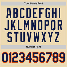 Load image into Gallery viewer, Custom Cream Navy-Orange Authentic Throwback Basketball Jersey