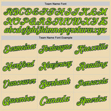 Load image into Gallery viewer, Custom Cream Neon Green-Navy Authentic Throwback Basketball Jersey