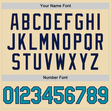 Load image into Gallery viewer, Custom Cream Teal-Navy Authentic Throwback Basketball Jersey